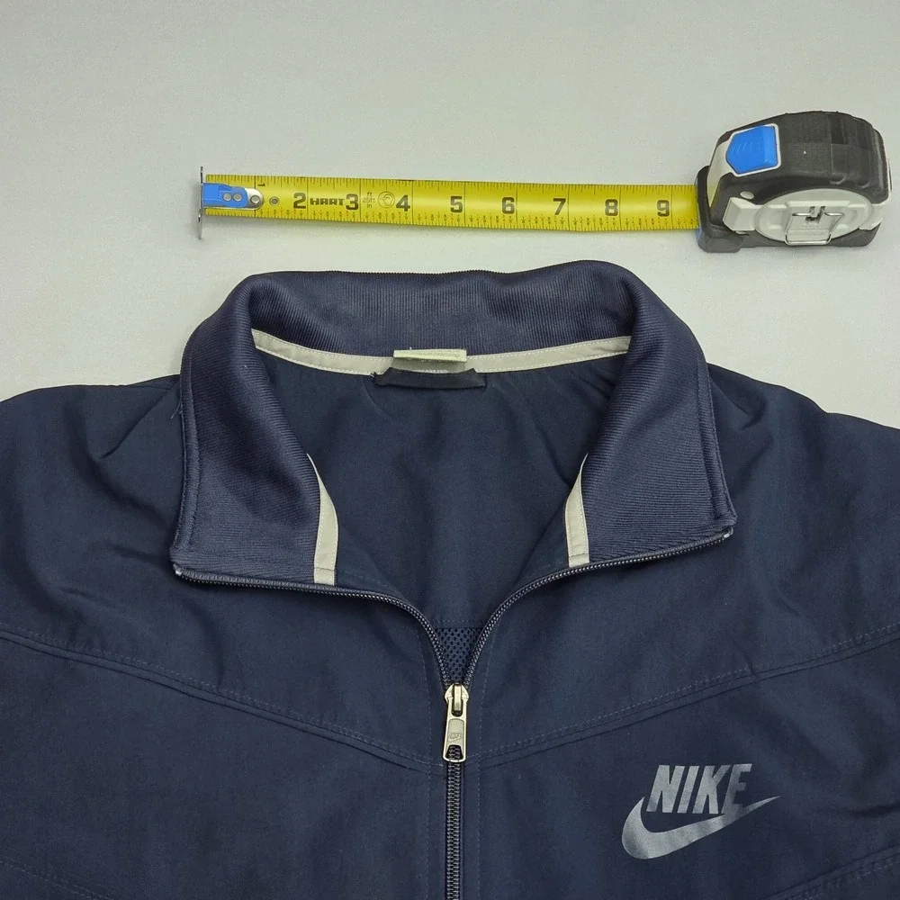 Nike Sportswear Navy Blue Full Zip Track Jacket Mens Lrg Mesh Lined Windbreaker